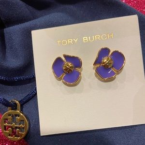 Tory Burch Purple Flower Studs 💜  [AUTHENTIC NEW]